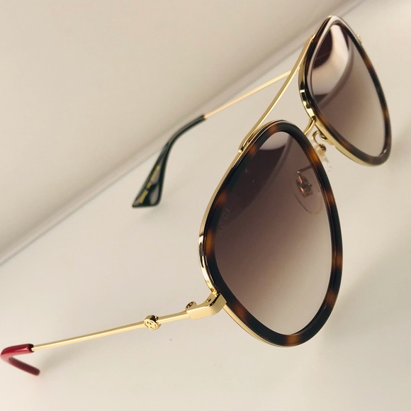 Gucci Brown Gradient Sunglasses GG0062S 012 57. - Picture 3 of 14